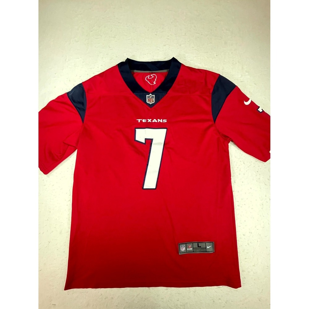 Houston Texans Jersey Mens Large Red CJ Stroud #7 Nike NFL Football V Neck Logo